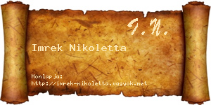 Imrek Nikoletta névjegykártya