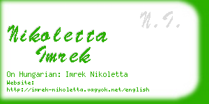 nikoletta imrek business card